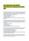 HESI OBSTETRICS EXAM REVIEW QUESTIONS WITH ACCURATE SOLUTIONS 2026&period;&NewLine;&NewLine;