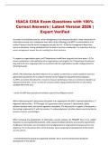 ISACA CISA Exam Questions with 100&percnt; Correct Answers &vert; Latest Version 2026 &vert; Expert Verified