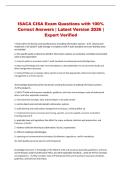 ISACA CISA Exam Questions with 100&percnt; Correct Answers &vert; Latest Version 2026 &vert; Expert Verified