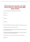 ISACA CISA Exam Questions with 100&percnt; Correct Answers &vert; Latest Version 2026 &vert; Expert Verified