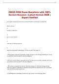 ISACA CISA Exam Questions with 100&percnt; Correct Answers &vert; Latest Version 2026 &vert; Expert Verified