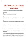 ISACA CISA Exam Questions with 100&percnt; Correct Answers &vert; Latest Version 2026 &vert; Expert Verified