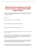ISACA CISA Exam Questions with 100&percnt; Correct Answers &vert; Latest Version 2026 &vert; Expert Verified