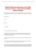 ISACA CISA Exam Questions with 100&percnt; Correct Answers &vert; Latest Version 2026 &vert; Expert Verified