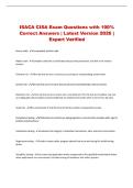 ISACA CISA Exam Questions with 100&percnt; Correct Answers &vert; Latest Version 2026 &vert; Expert Verified