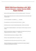 ISACA CISA Exam Questions with 100&percnt; Correct Answers &vert; Latest Version 2026 &vert; Expert Verified
