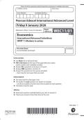 Pearson Edexcel International Advanced Level Economics  &lpar; WEC11&sol;01 &rpar;  Question paper Jan 2026 