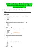 Test Bank for Bontrager's Textbook of Radiographic Positioning and Related Anatomy&comma; 10th Edition &vert; Complete Exam Questions & Answers