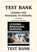 TEST BANK for Leading and Managing in Nursing&comma; 7th Edition by Patricia S&period; Yoder-Wise