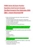 FINRA Series 66 Exam Practice &NewLine;Questions And Correct Answers &NewLine;&lpar;Verified Answers&rpar; Plus Rationales 2026 &NewLine;Q&A &vert; Instant Download Pdf 