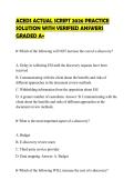ACEDS ACTUAL SCRIPT 2026 PRACTICE&NewLine;SOLUTION WITH VERIFIED ANSWERS&NewLine;GRADED A&plus;&NewLine;