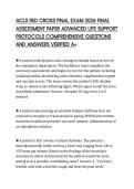 ACLS RED CROSS FINAL EXAM 2026 FINAL&NewLine;ASSESSMENT PAPER ADVANCED LIFE SUPPORT&NewLine;PROTOCOLS COMPREHENSIVE QUESTIONS&NewLine;AND ANSWERS VERIFIED A&plus;