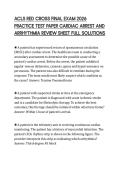 ACLS RED CROSS FINAL EXAM 2026&NewLine;PRACTICE TEST PAPER CARDIAC ARREST AND&NewLine;ARRHYTHMIA REVIEW SHEET FULL SOLUTIONS&NewLine;