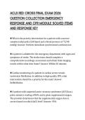 ACLS RED CROSS FINAL EXAM 2026&NewLine;QUESTION COLLECTION EMERGENCY&NewLine;RESPONSE AND CPR MODULE SOLVED ITEMS&NewLine;AND RESPONSE KEY&NewLine;