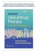 Abram&rsquo;s Clinical Drug Therapy&colon; Rationales for Nursing Practice 13th Edition &lpar;NR&rpar; &ndash; Test Bank & Complete Guide&comma; All Chapters 1&ndash;61 &lpar;2024&ndash;2025&rpar;