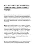 ACQ 0030 CERTIFICATION SCRIPT 2026&NewLine;COMPLETE QUESTIONS AND CORRECT&NewLine;ANSWERS&NewLine;