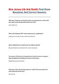 New Jersey Life and Health Insurance &ndash; NJ State Certification &ndash; Final Exam Q&A Study Guide