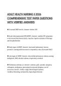 ADULT HEALTH NURSING II 2026&NewLine;COMPREHENSIVE TEST PAPER QUESTIONS&NewLine;WITH VERIFIED ANSWERS
