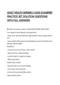 ADULT HEALTH NURSING II 2026 EXAMPREP&NewLine;PRACTICE SET SOLUTION QUESTIONS&NewLine;WITH FULL ANSWERS