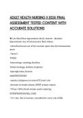 ADULT HEALTH NURSING II 2026 FINAL&NewLine;ASSESSMENT TESTED CONTENT WITH&NewLine;ACCURATE SOLUTIONS&NewLine;