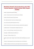 Mendelian Genetics Exam Questions with 100&percnt; Correct Answers &vert; Latest Version 2026 &vert; Expert Verified 