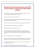 Mendelian Genetics Exam Questions with 100&percnt; Correct Answers &vert; Latest Version 2026 &vert; Expert Verified 