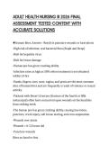 ADULT HEALTH NURSING III 2026 FINAL&NewLine;ASSESSMENT TESTED CONTENT WITH&NewLine;ACCURATE SOLUTIONS&NewLine;