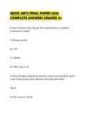 MUSIC 2MT3 TEST ACTUAL TEST PAPER 2026&NewLine;COMPLETE QUESTIONS AND SOLUTIONS&NewLine;GRADED A&plus;