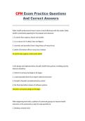 Certified in Public Health &lpar;CPH&rpar; Exam &ndash; Practice Questions and Answers