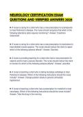NEUROLOGY CERTIFICATION EXAM QUESTIONS AND VERIFIED ANSWERS 2026&period;&NewLine;&NewLine;