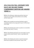 AFAA EXAM 2026 FINAL ASSESSMENT PAPER&NewLine;HEALTH AND WELLNESS TRAINING&NewLine;COMPREHENSIVE QUESTIONS AND ANSWERS&NewLine;VERIFIED A&plus;