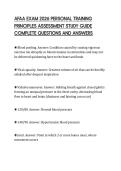 AFAA EXAM 2026 PERSONAL TRAINING&NewLine;PRINCIPLES ASSESSMENT STUDY GUIDE&NewLine;COMPLETE QUESTIONS AND ANSWERS