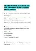 AFC CERTIFICATION EVALUATION TEST&NewLine;2026 FULL QUESTIONS AND ANSWERS&NewLine;EXPERT VERIFIED