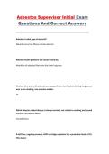 Asbestos Supervisor Initial Exam &ndash; Questions and Correct Answers&comma; Complete Exam Material
