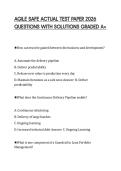 AGILE SAFE ACTUAL TEST PAPER 2026&NewLine;QUESTIONS WITH SOLUTIONS GRADED A&plus;