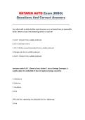 Ontario Auto Exam &lpar;RIBO&rpar;&comma; Practice Questions with Correct Answers