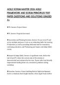 AGILE SCRUM MASTER 2026 AGILE&NewLine;FRAMEWORK AND SCRUM PRINCIPLES TEST&NewLine;PAPER QUESTIONS AND SOLUTIONS GRADED&NewLine;A&plus;