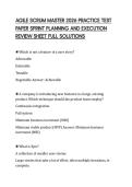 AGILE SCRUM MASTER 2026 PRACTICE TEST&NewLine;PAPER SPRINT PLANNING AND EXECUTION&NewLine;REVIEW SHEET FULL SOLUTIONS