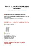 Dosage calculation study guide material aligned to real exam 2026-27 
