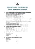 IMMUNITY AND IMMUNIZATION - Past Year Questions and questions 2026-27 
