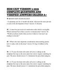 HESI EXIT VERSION 3 2026 &NewLine;COMPLETE QUESTIONS AND &NewLine;VERIFIED ANSWERS GRADED A&plus; 