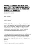 AHIMA CCA EXAMINATION TEST&NewLine;2026 TEST PAPER QUESTIONS AND&NewLine;SOLUTIONS GRADED A&plus; VERIFIED&NewLine;ACCURATE ANSWERS
