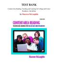 Test Bank for Content Area Reading&colon; Teaching and Learning for College and Career Readiness&comma; 2nd edition by Maureen McLaughlin &lpar;Chapter 1-15&rpar;