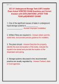 ICC U1 Underground Storage Tank &lpar;UST&rpar; Installer &NewLine;Exam Actual VERIFIED EXAM Questions and Correct &NewLine;Answers with EXPLANATIONS LATEST THIS &NewLine;YEAR&period;pdf&vert;&vert;NEWEST EXAM&excl;&excl;