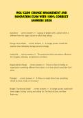 WGU C208 CHANGE MANAGEMENT AND &NewLine;INNOVATION EXAM WITH 100&percnt; CORRECT &NewLine;ANSWERS 2026