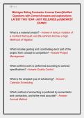 Michigan Siding Contractor License Exam&vert;&vert;Verified &NewLine;Questions with Correct Answers and explanations &NewLine;LATEST THIS YEAR -JUST RELEASED&period;pdf&vert;&vert;NEWEST &NewLine;EXAM&excl;&excl;&excl; 