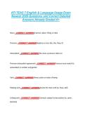 ATI TEAS 7 English & Language Usage Exam &NewLine;Newest 2026 Questions and Correct Detailed &NewLine;Answers Already Graded A&plus; 
