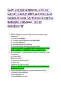 Guam General Contractor Licensing &ndash; &NewLine;Specialty Exam Practice Questions And &NewLine;Correct Answers &lpar;Verified Answers&rpar; Plus &NewLine;Rationales 2026 Q&A &vert; Instant &NewLine;Download Pdf