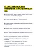 PA APPRAISERS ACTUAL EXAM QUESTIONS AND COMPLETE STUDY GUIDE 2026&period;&NewLine;&NewLine;
