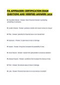 PA APPRAISERS CERTIFICATION EXAM QUESTIONS AND VERIFIED ANSWERS 2026&period;&NewLine;&NewLine;